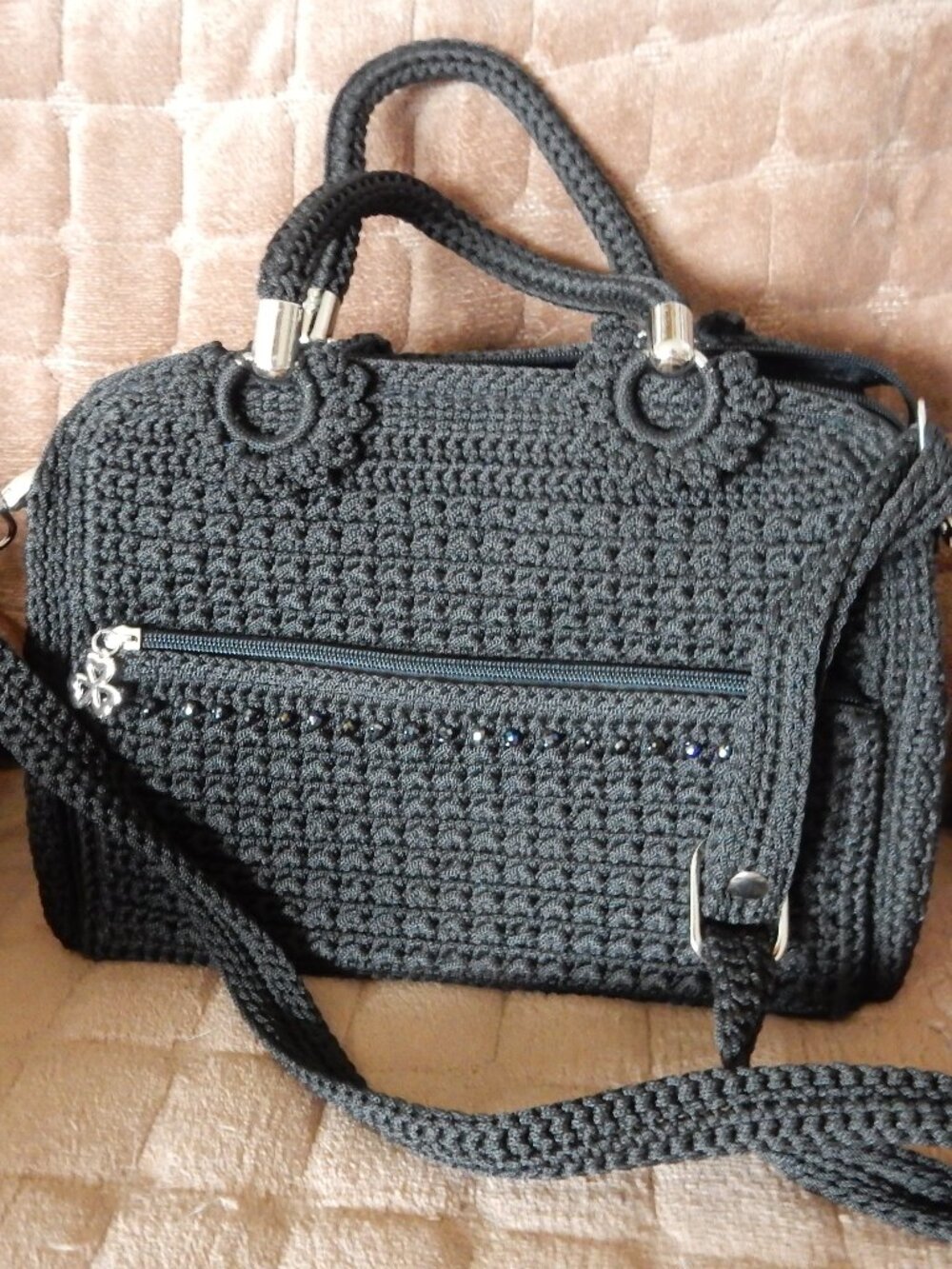 crocheted handbag